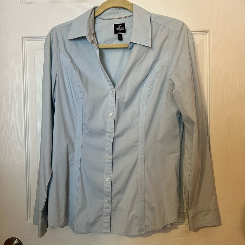 Express essential blue blouse shirt size medium